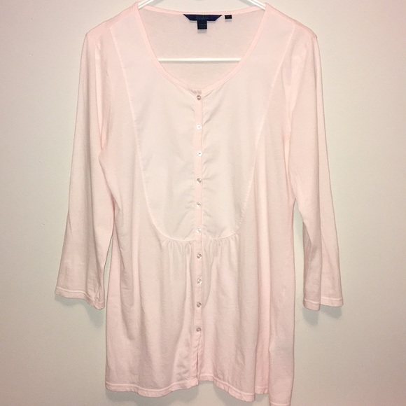 Boden Tops - Boden Pale Pink Cotton Tuxedo Top Sz 12